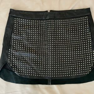 Michelle Mason Studded Leather Skirt